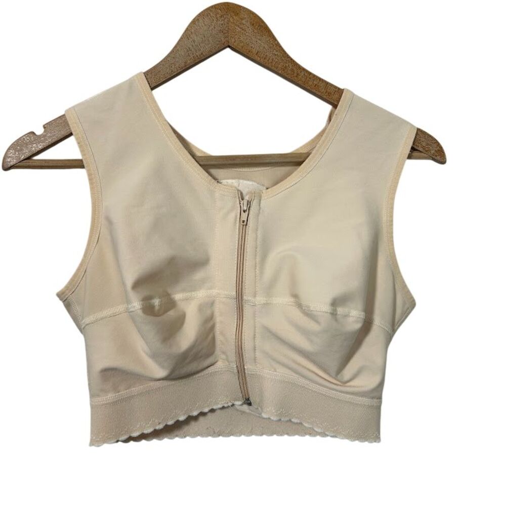 Marena Recovery Post Surgery Compression Vest Beige XL Zip Hook & Eye Bra